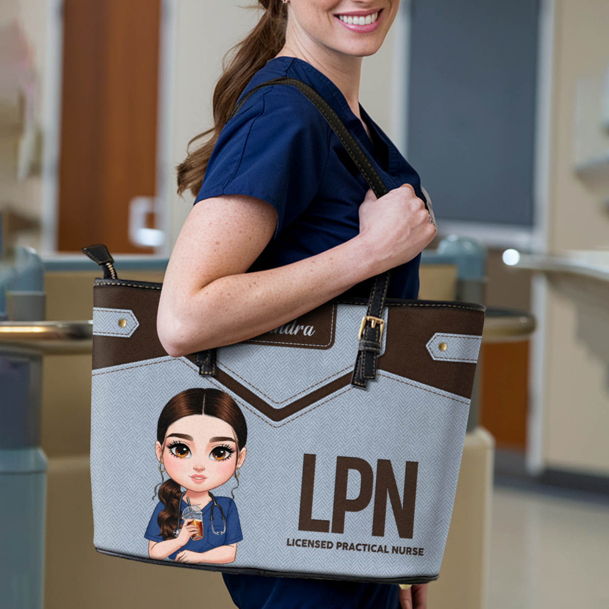 Magic Nurse Life - Personalized Custom Nurse Leather Tote Bag