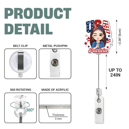 American Nurse Pride - Personalized Nurse Badge Reel