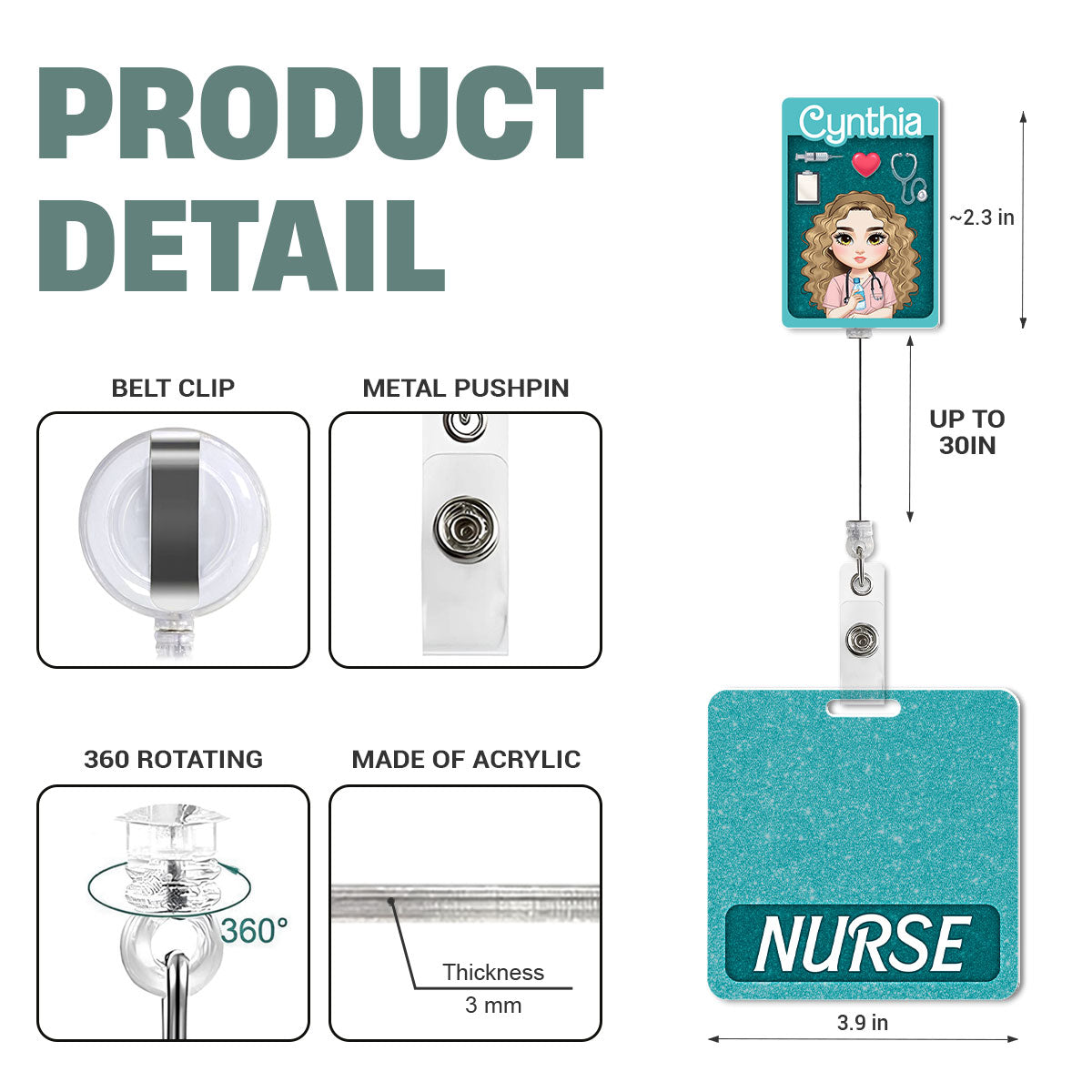 Nurse Figure - Personalized Nurse Badge Reel & Buddy Set