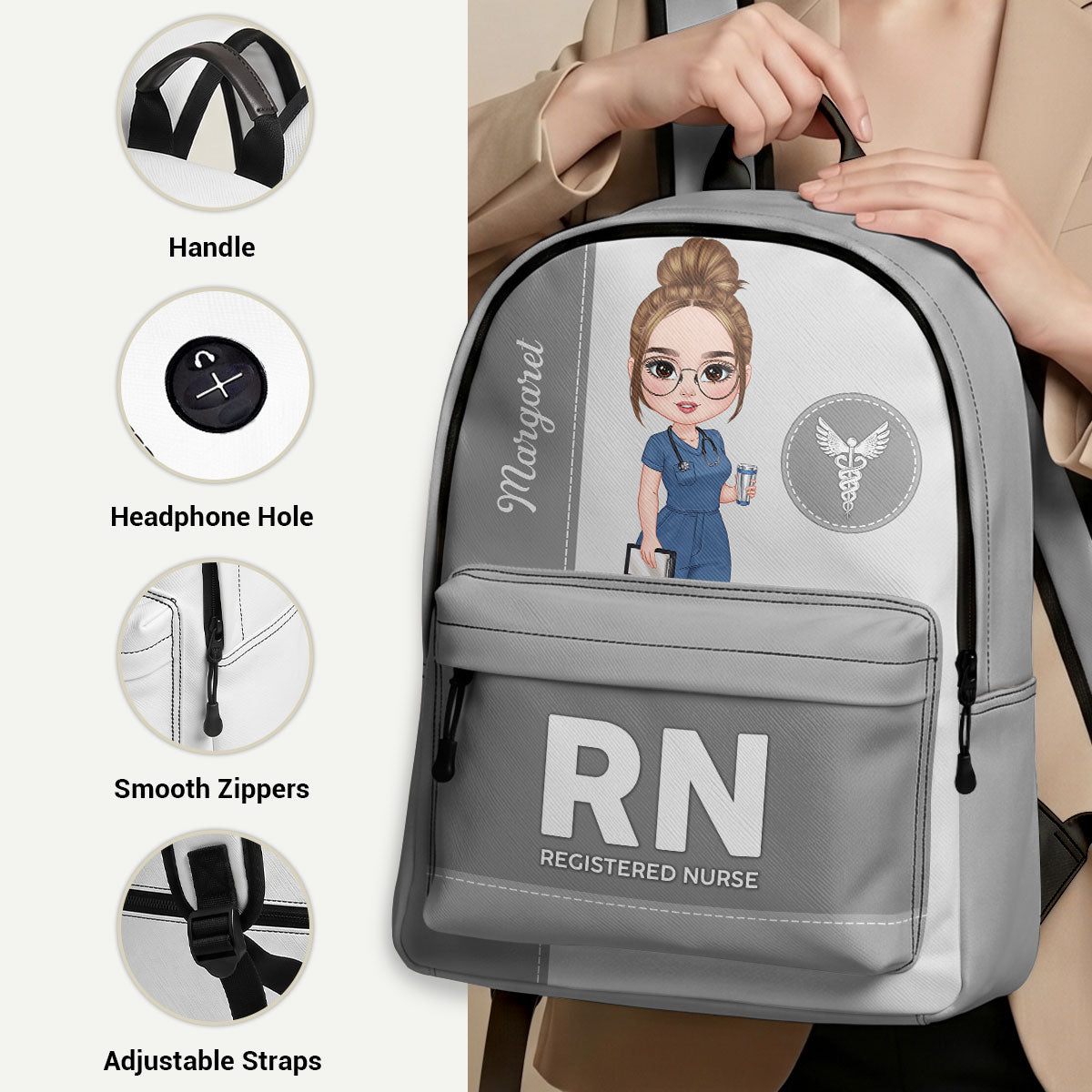 Elegant Nurse - Personalized Backpack