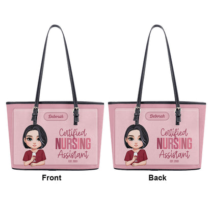 Nurse Muse - Personalized Custom Nurse Leather Tote Bag