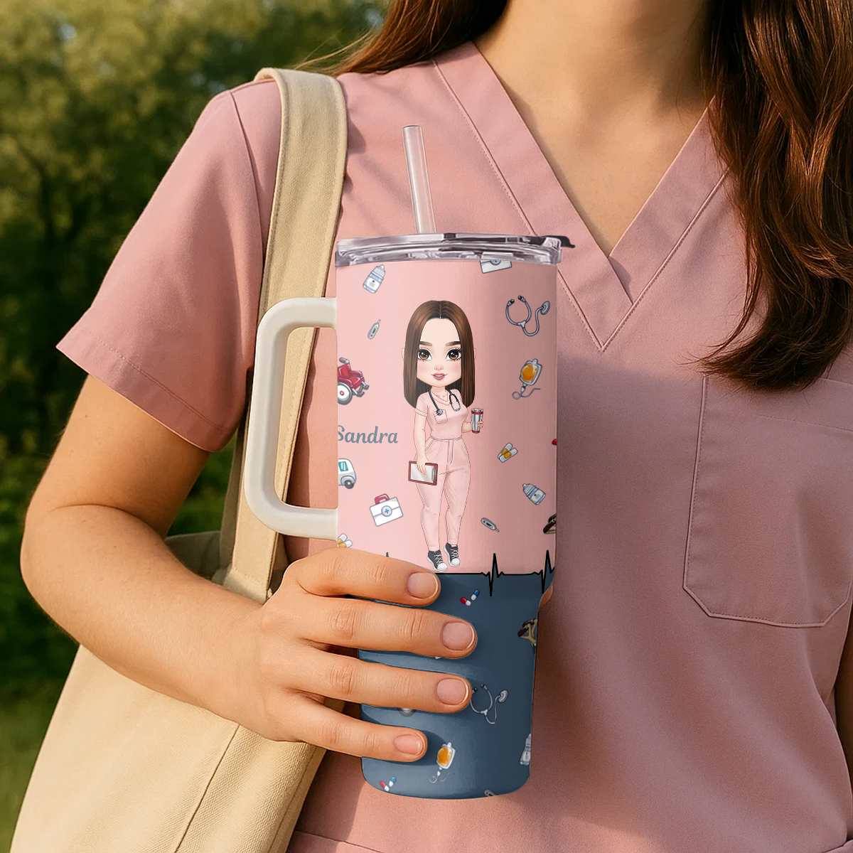 To Save Lives - Personalized Nurse 40oz Tumbler With Handle