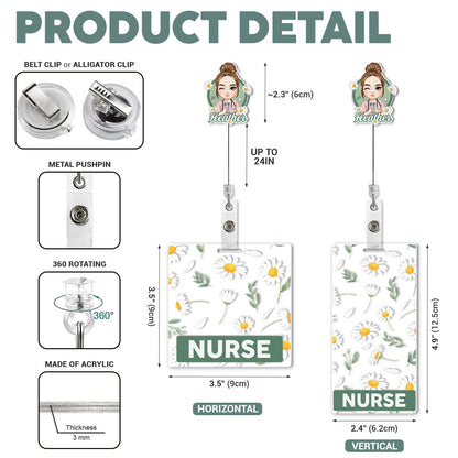 Daisy Love - Personalized Nurse Badge Reel & Buddy Set