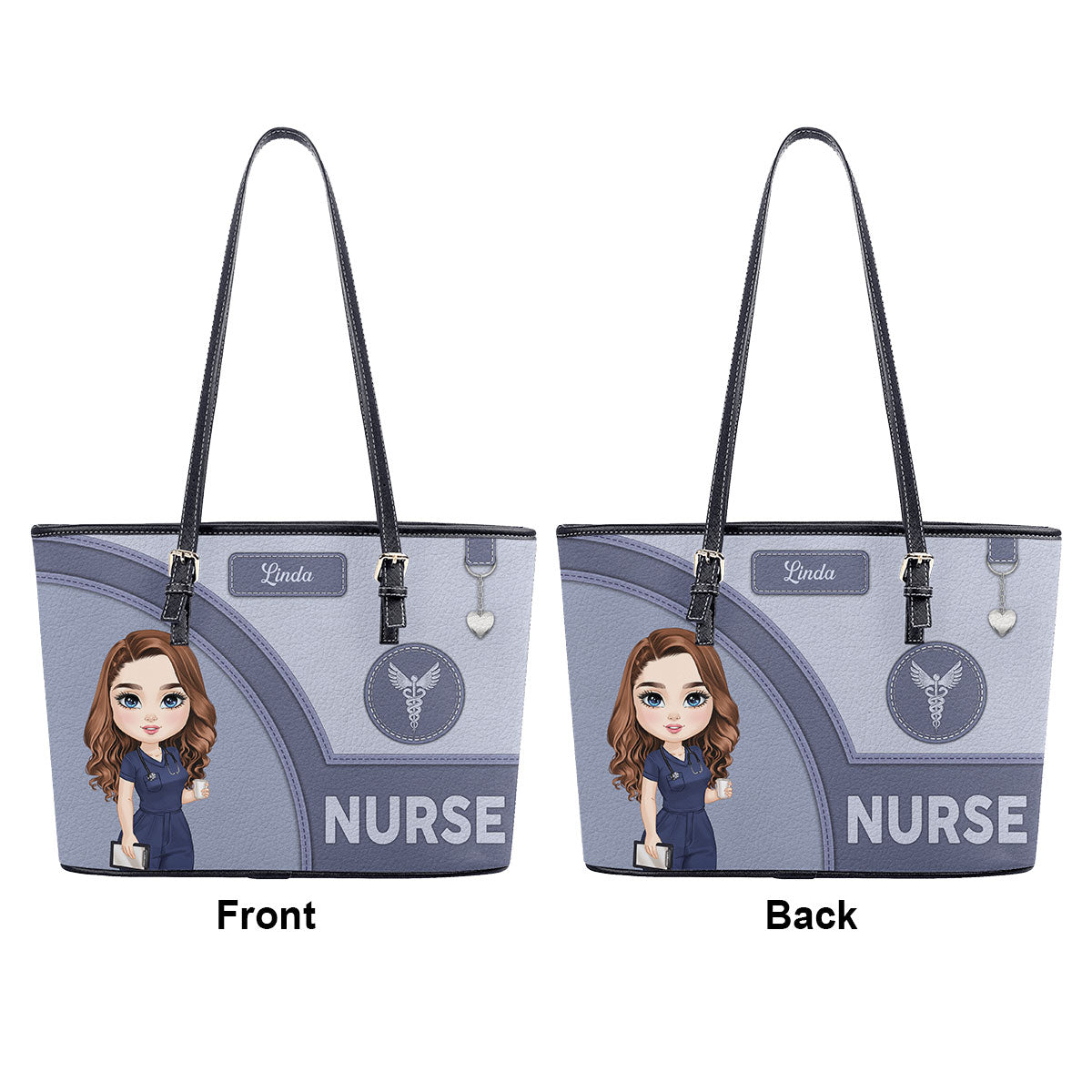 Gentle Style Nurse - Personalized Custom Nurse Leather Tote Bag