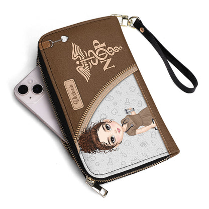 Simple Nurse Life - Personalized Nurse Leather Long Wallet