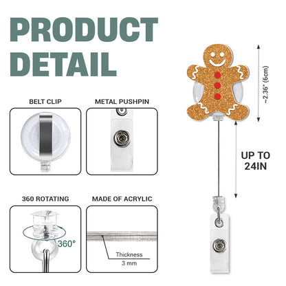 Gingerbread Christmas - Badge Reel for Nurses