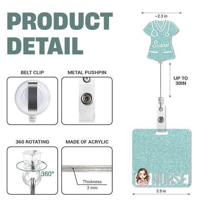 Scrub Life - Personalized Nurse Badge Reel & Buddy Set