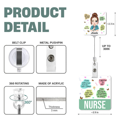 Affirmation Nurse - Personalized Nurse Badge Reel & Buddy Set