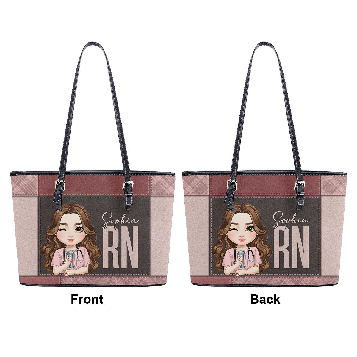 Nurse Crazy Life - Personalized Custom Nurse Leather Tote Bag