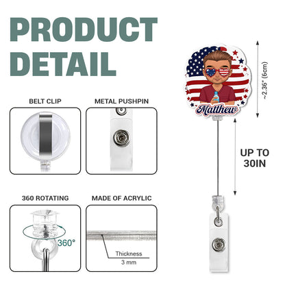 Patriotic Nurse Spirit - Personalized Nurse Badge Reel