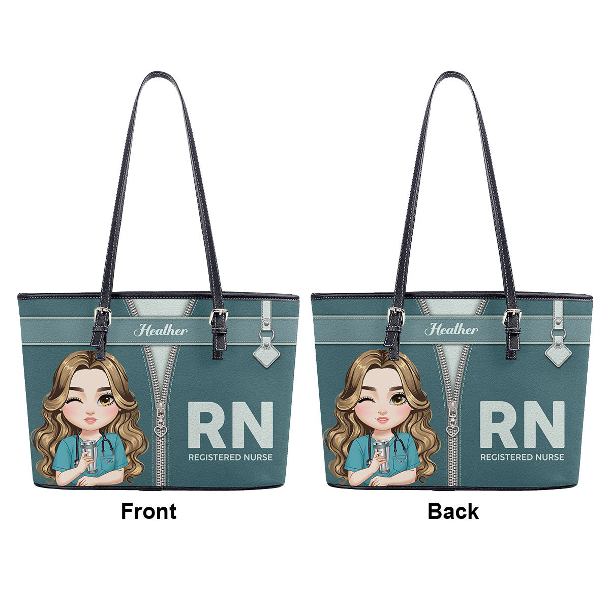 As A Nurse - Personalized Custom Nurse Leather Tote Bag