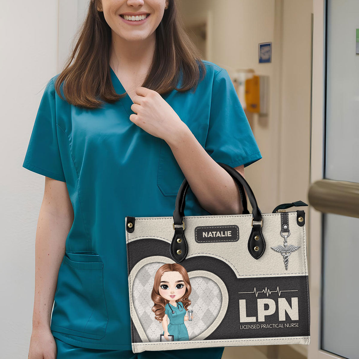 Nurse Basic Style - Personalized Custom Leather Handbag