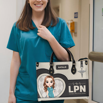 Nurse Basic Style - Personalized Custom Leather Handbag