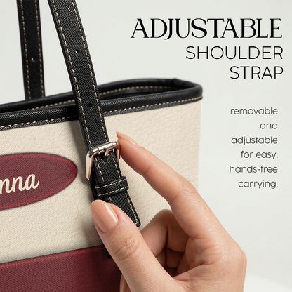 Nurse Minimal - Personalized Custom Nurse Leather Tote Bag