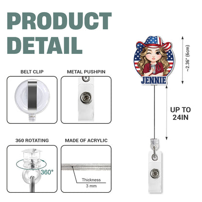 Proud Nurse USA - Personalized Nurse Badge Reel