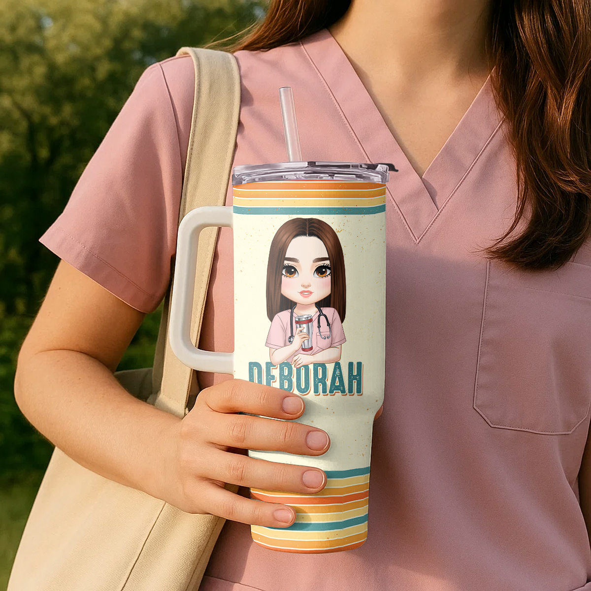 Amazing Nurse Looks Like - Personalized Nurse 40oz Tumbler With Handle