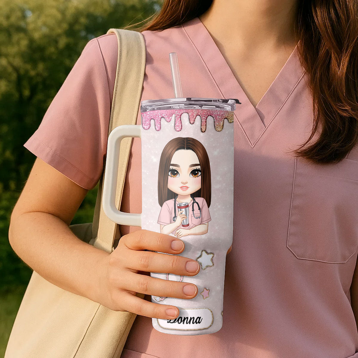 Proud Of You - Personalized Nurse 40oz Tumbler With Handle