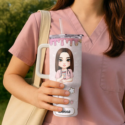 Proud Of You - Personalized Nurse 40oz Tumbler With Handle