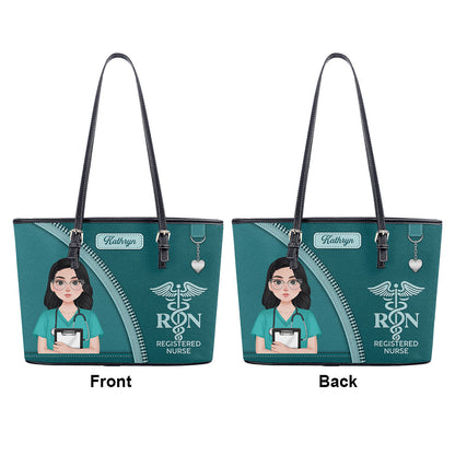 Great Nurse Life - Personalized Custom Nurse Leather Tote Bag