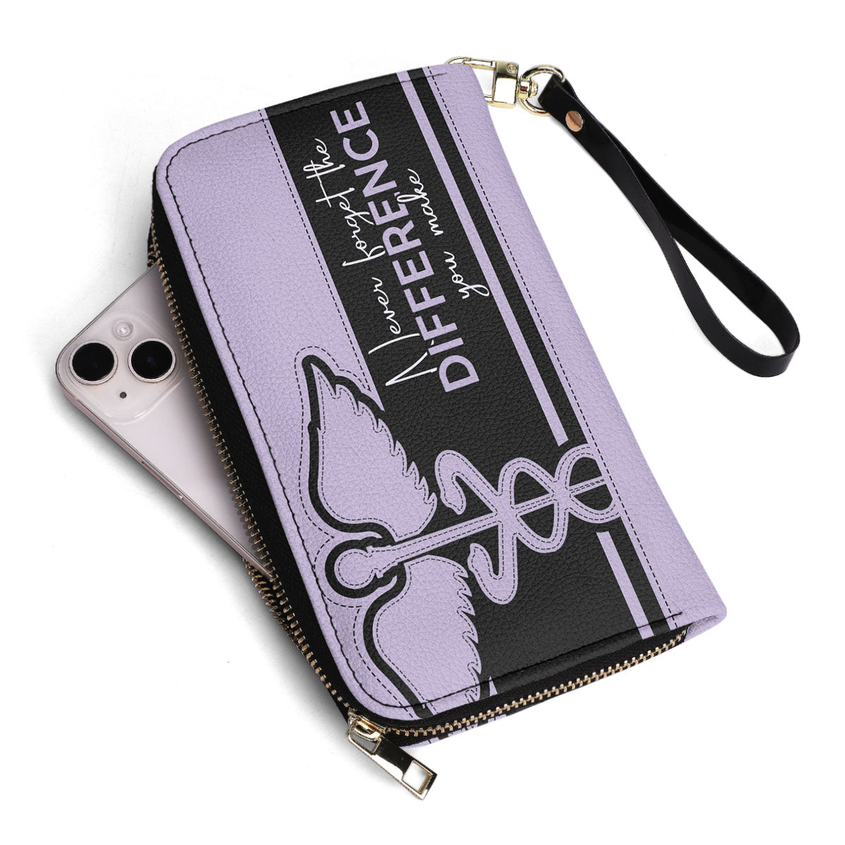 Never Forget - Personalized Nurse Leather Clutch Purse