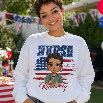 Patriotic Nurse - Personalized Custom Nurse T-shirt, Hoodie, Sweatshirt