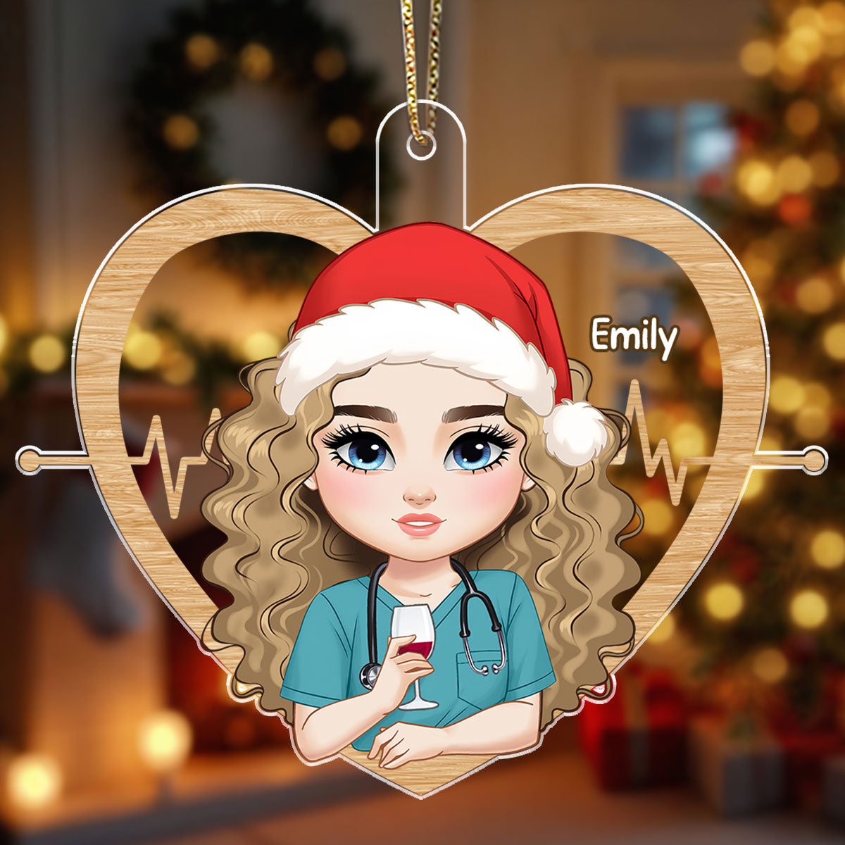 Nurse With Love - Personalized Nurse Acrylic Ornament