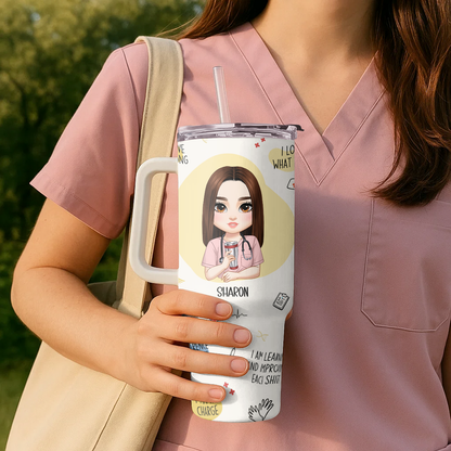 Affirmations For Nurse - Personalized Nurse 40oz Tumbler With Handle