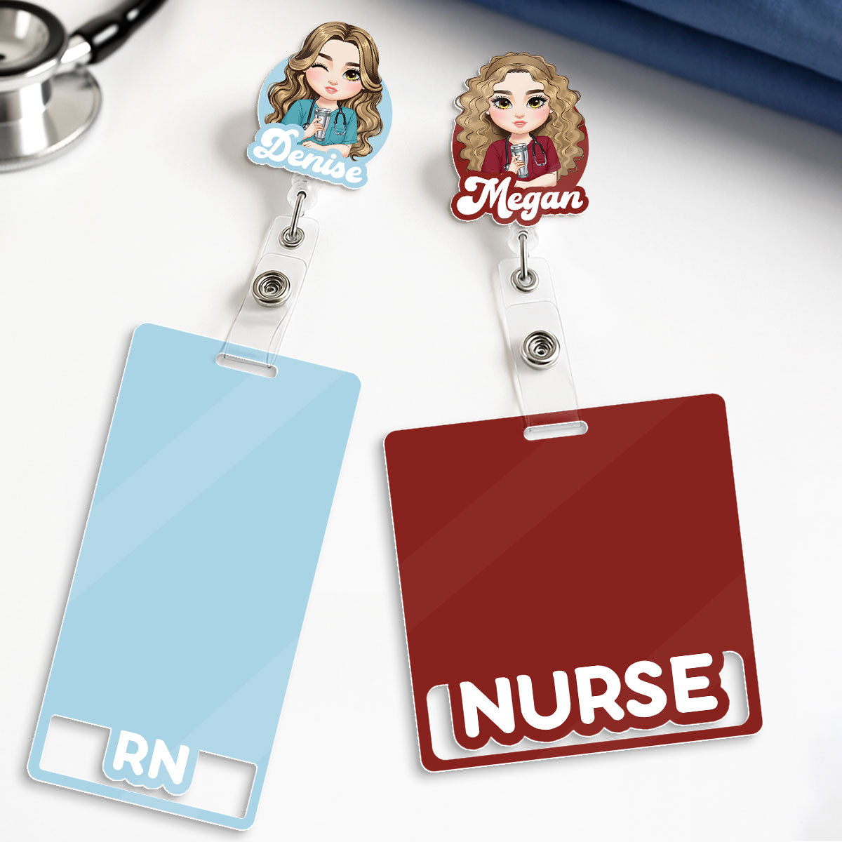 The Basic - Personalized Nurse Badge Reel & Buddy Set