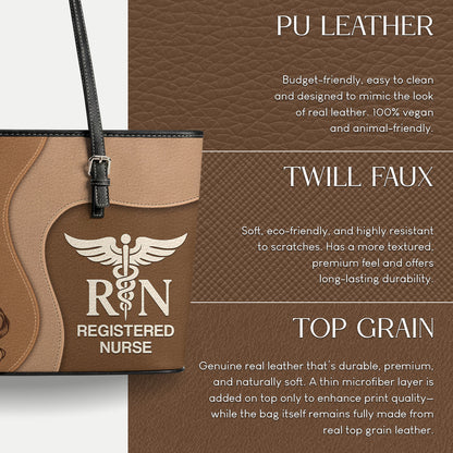 Nurse Timeless Style - Personalized Custom Nurse Leather Tote Bag