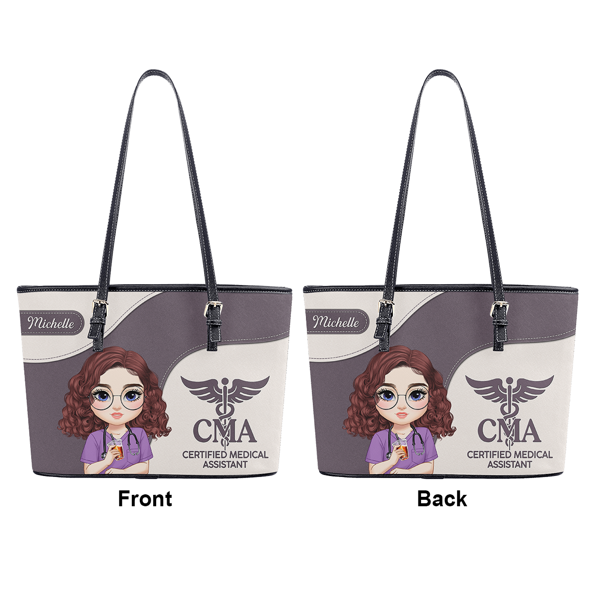 Passionate Nurse - Personalized Custom Nurse Leather Tote Bag
