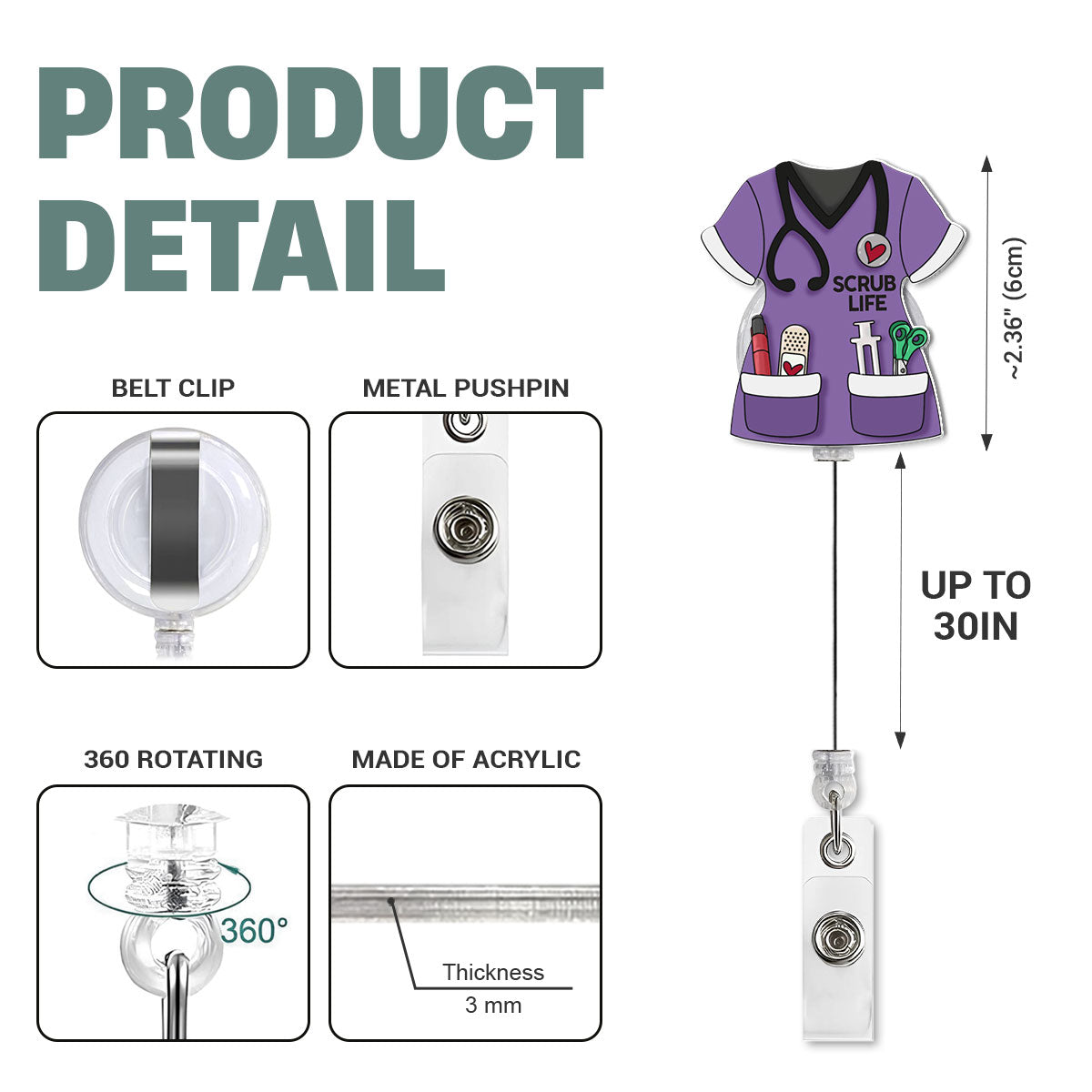 Scrub Color - Badge Reel for Nurses