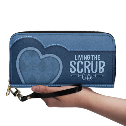 Scrub Heart - Personalized Nurse Leather Long Wallet