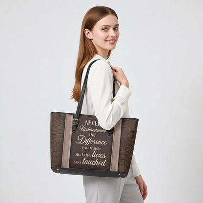 Nurse Elegant - Personalized 2-Sided Custom Nurse Leather Tote Bag