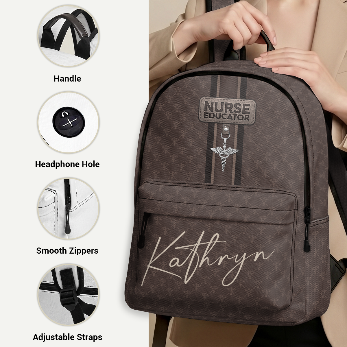 Nurse Monogram - Personalized Backpack