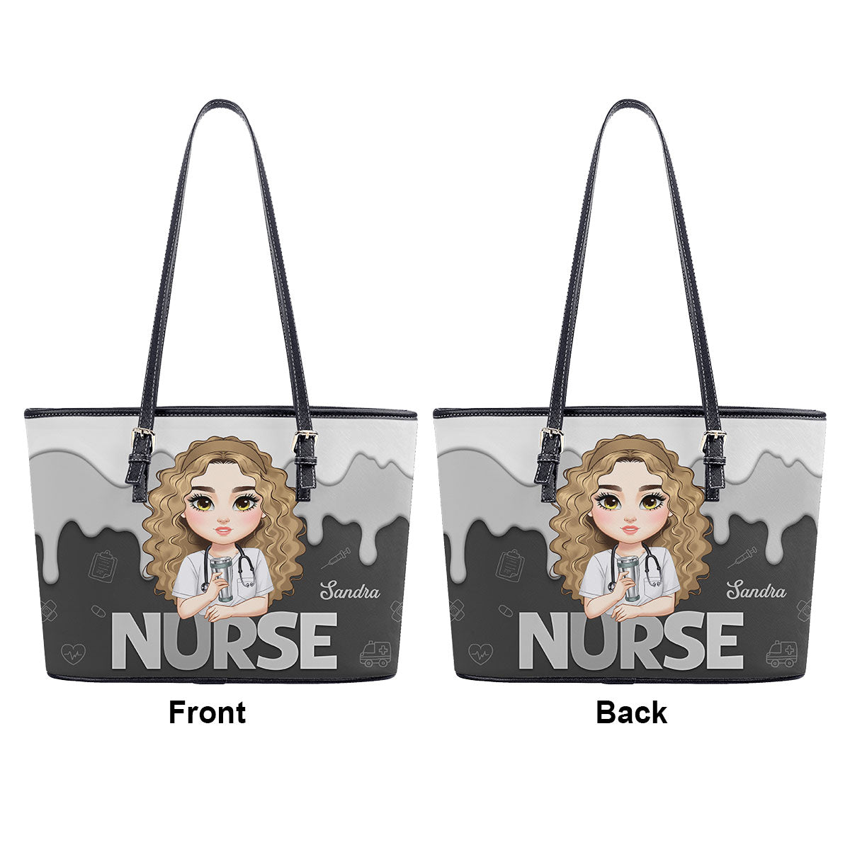 Super Hot Nurse - Personalized Custom Nurse Leather Tote Bag