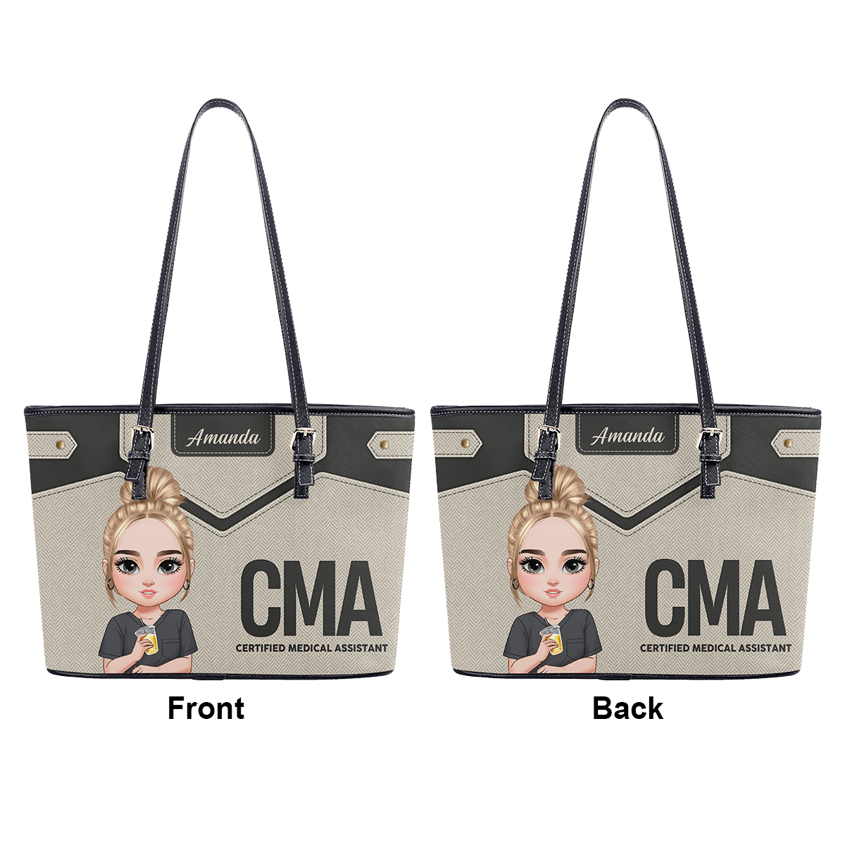 Magic Nurse Life - Personalized Custom Nurse Leather Tote Bag