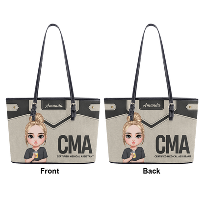 Magic Nurse Life - Personalized Custom Nurse Leather Tote Bag