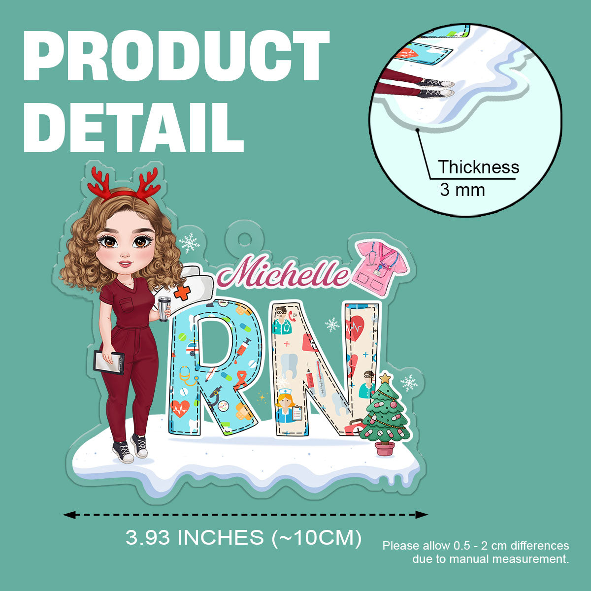 Nurse Colorful - Personalized Nurse Acrylic Ornament