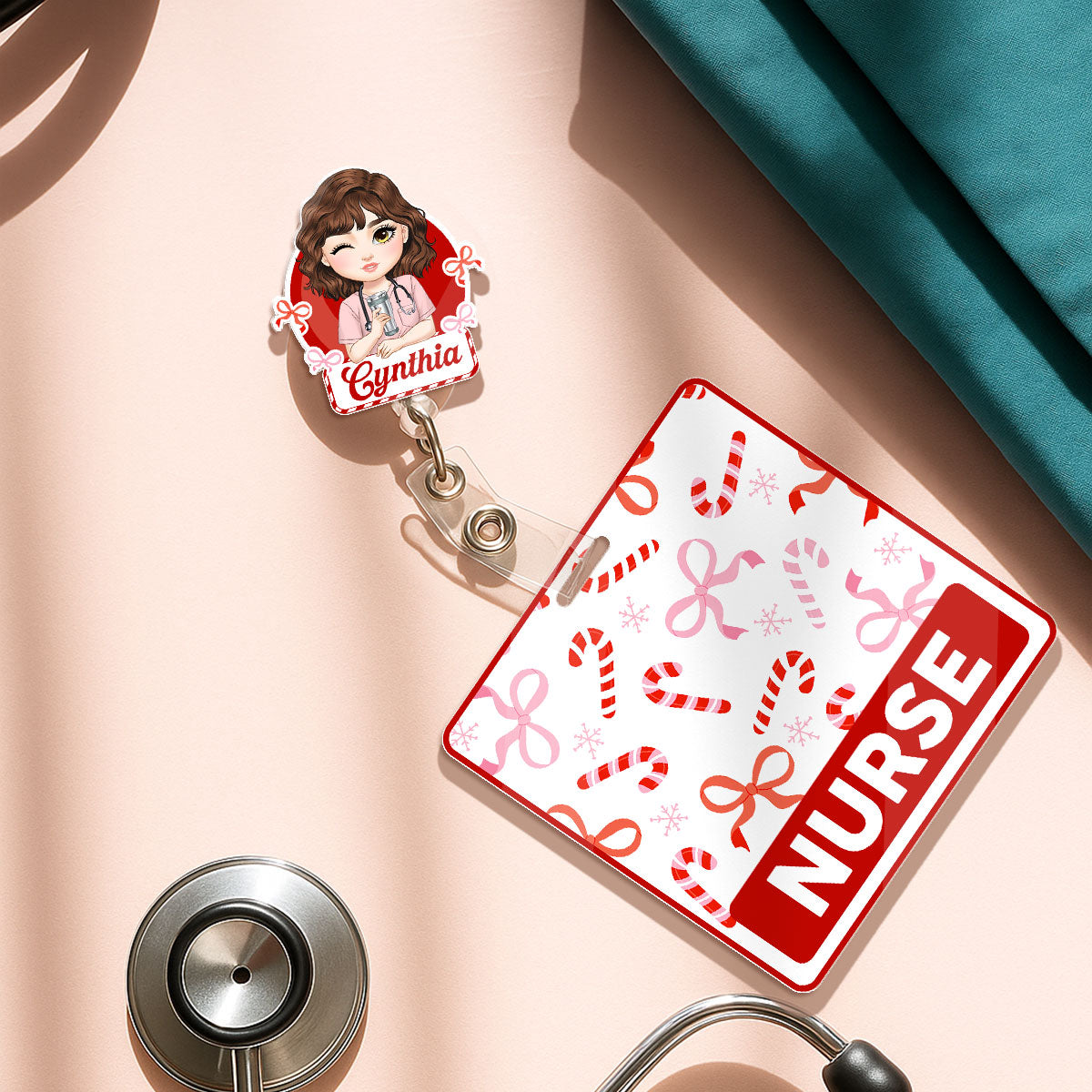 Nurse Holiday - Personalized Nurse Badge Reel & Buddy Set