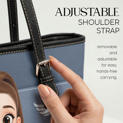 Carefully Dedicated - Personalized Custom Nurse Leather Tote Bag