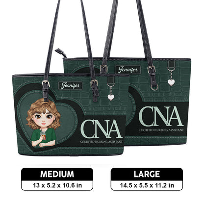 Dedicated Nurse Life - Personalized Custom Nurse Leather Tote Bag