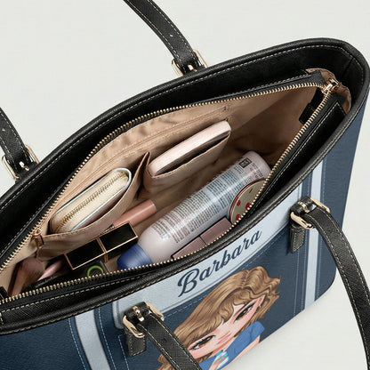 Living That Life - Personalized 2-Sided Custom Nurse Leather Tote Bag