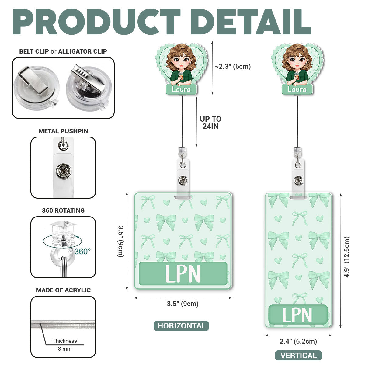 Ribbon Nurse - Personalized Nurse Badge Reel & Buddy Set