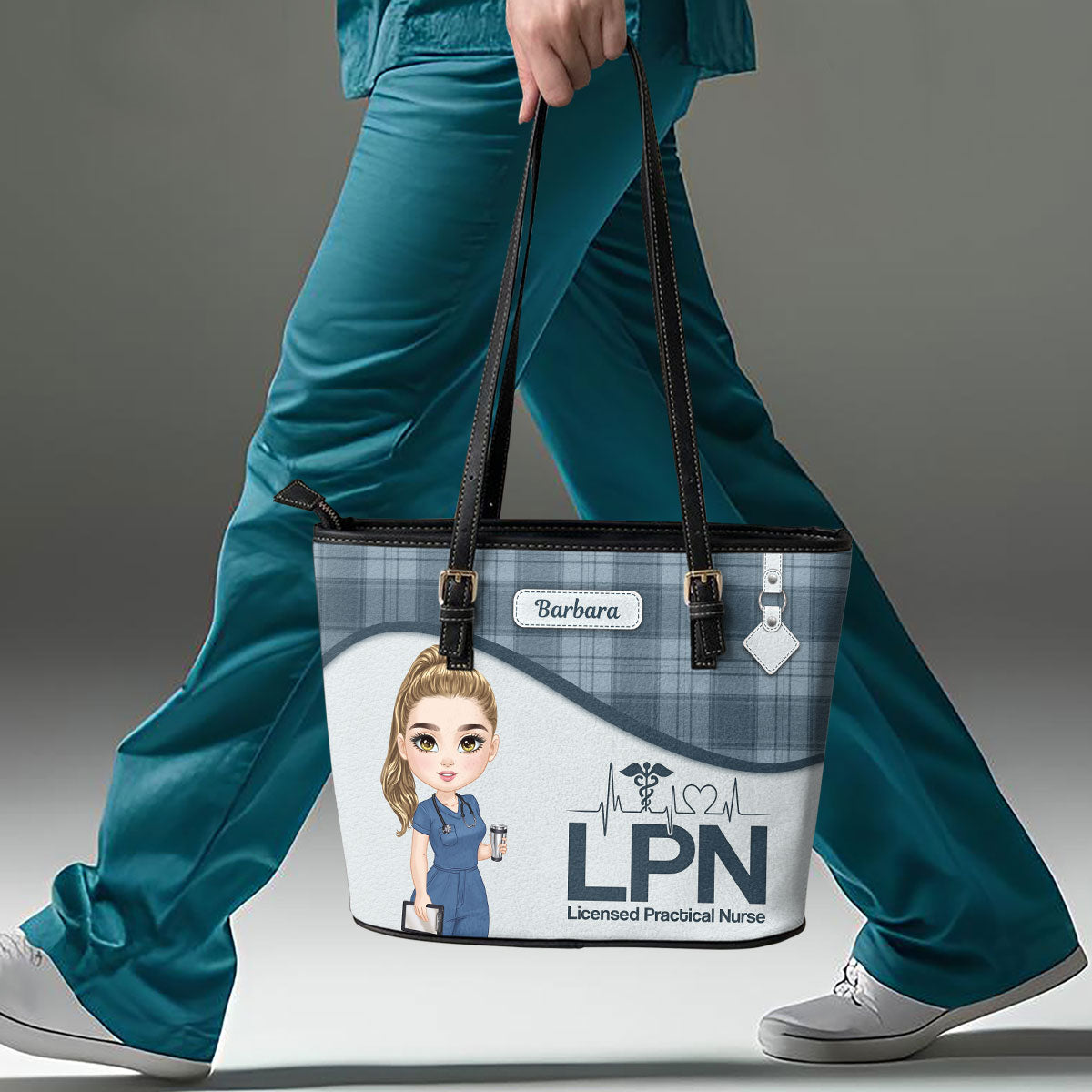 Perfect Nurse Life - Personalized Custom Nurse Leather Tote Bag