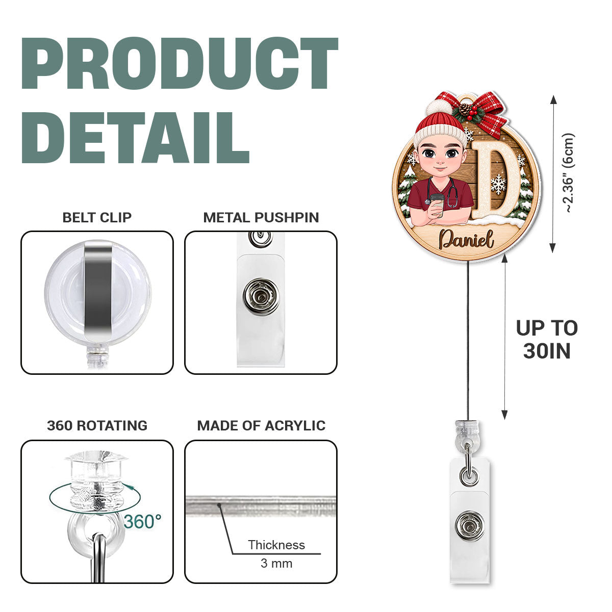 Cozy Holiday For Nurse - Personalized Nurse Badge Reel