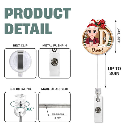 Cozy Holiday For Nurse - Personalized Nurse Badge Reel