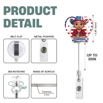 Sweet Nurse Patriot - Personalized Nurse Badge Reel