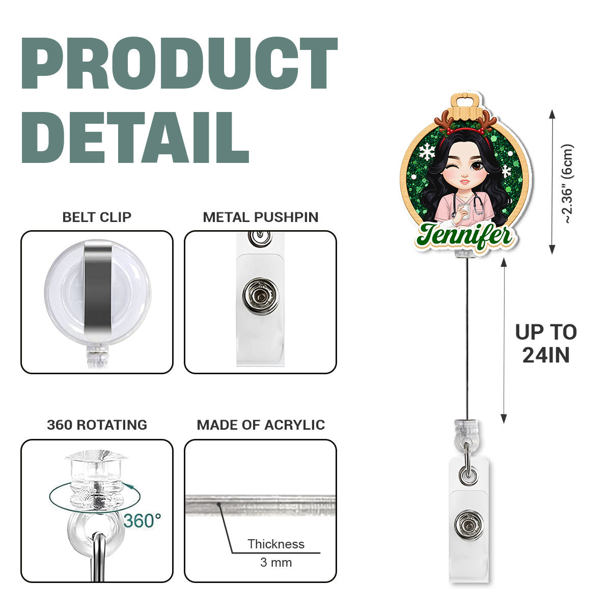 Great Holiday For Nurse - Personalized Nurse Badge Reel
