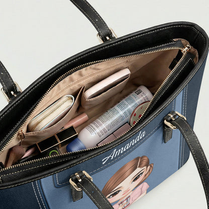 Change The World - Personalized 2-Sided Custom Nurse Leather Tote Bag