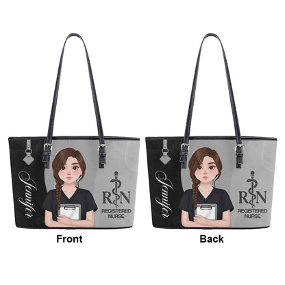 Endless Love Nurse - Personalized Custom Nurse Leather Tote Bag